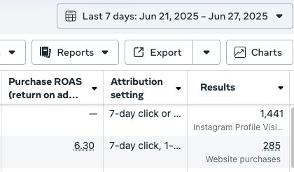 Meta Ads Results - 6.30x ROAS